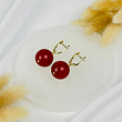 Серьги крупные из Сердолика
