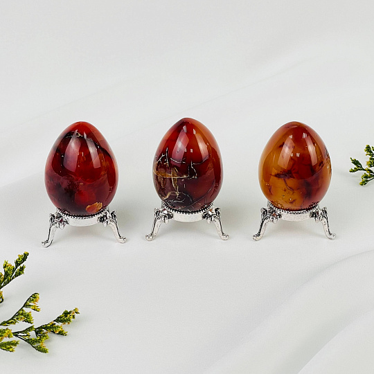 Яйцо из Сердолика на подставке, Артикул: 113784 - изображение товара №1