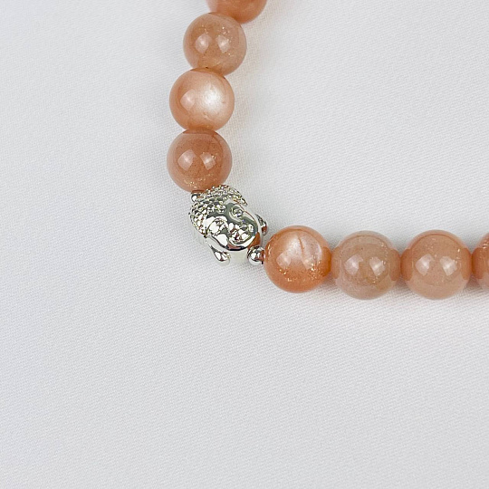 Браслет Будда из Лунного камня, Артикул: 116621 - изображение товара №3