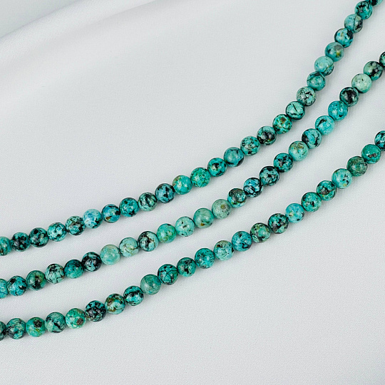 Бусины для украшений из Хризоколлы (62 бусины), Артикул: 091565 - изображение товара №1