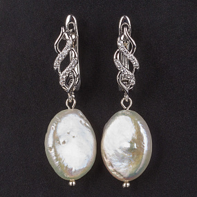 Серьги из Жемчуга белого Барокко (Китай)