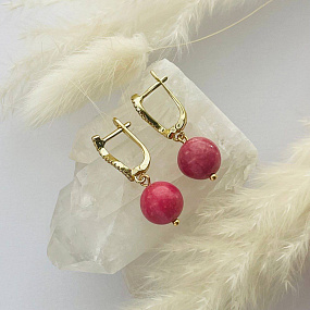 Серьги из Родонита