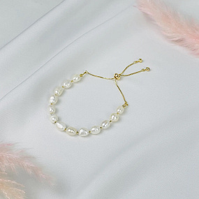 Браслет регулируемый из Жемчуга, Артикул: 118866 - изображение товара №1