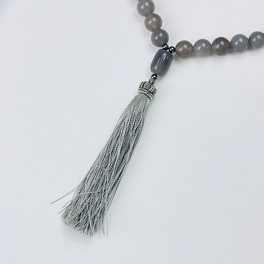 Четки из Агата серого (33 бусины), Артикул: 081794 - изображение товара №2
