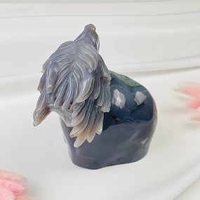 Волк резной из камня Агат серый с аметистовой жеодой, Артикул: 071932 - изображение товара №5