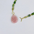 Колье из Нефрита и Розового кварца (градиент)