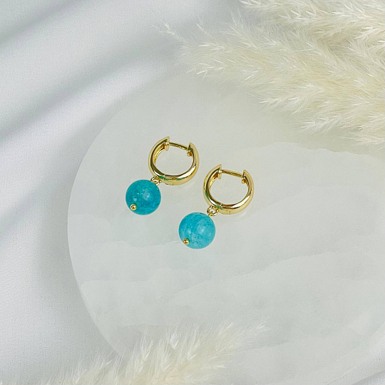 Серьги из Амазонита, Артикул: 117229 - изображение товара №2