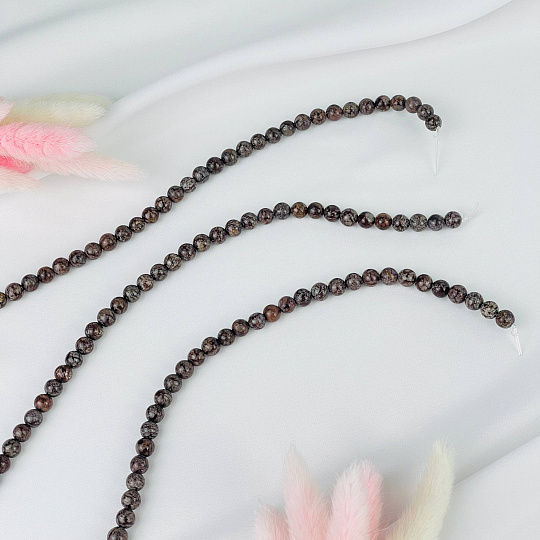 Бусины для украшений из коричневой Яшмы (58 бусин), Артикул: 117786 - изображение товара №3