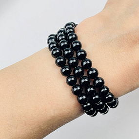 Бусины для украшений из черного Агата (60 бусин), Артикул: 037900 - изображение товара №2