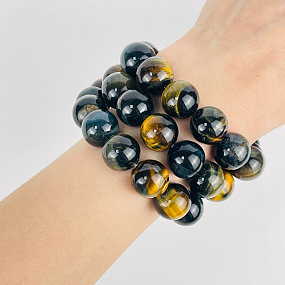 Бусины для украшений из Тигрово- Соколиного глаза (26 бусин), Артикул: 088830 - изображение товара №2