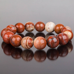 Браслет из кирпичной Яшмы, Артикул: 073026 - изображение товара №1