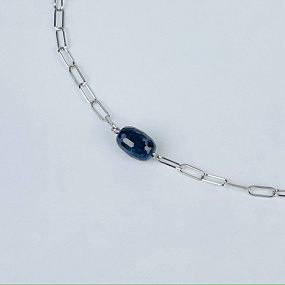 Колье на цепочке с Сапфиром, Артикул: 117407 - изображение товара №2