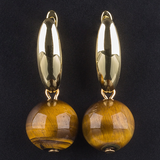 Серьги с Тигровым глазом, Артикул: 091429 - изображение товара №1