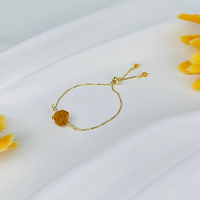 Браслет регулируемый с Янтарем, Артикул: 084441 - изображение товара №1