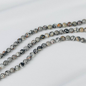 Бусины для украшений из серой Яшмы (Map Jasper) (60 бусин), Артикул: 116471 - изображение товара №1