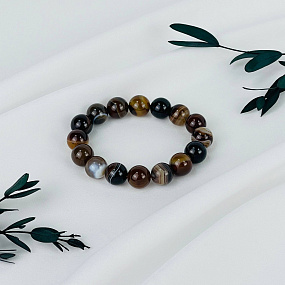 Браслет из кофейного Агата, Артикул: 117810 - изображение товара №2