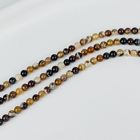 Бусины для украшений из кофейного Агата (60 бусин), Артикул: 088825 - изображение товара №1