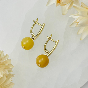 Серьги из Опала желтого (Перу), Артикул: 079397 - изображение товара №2