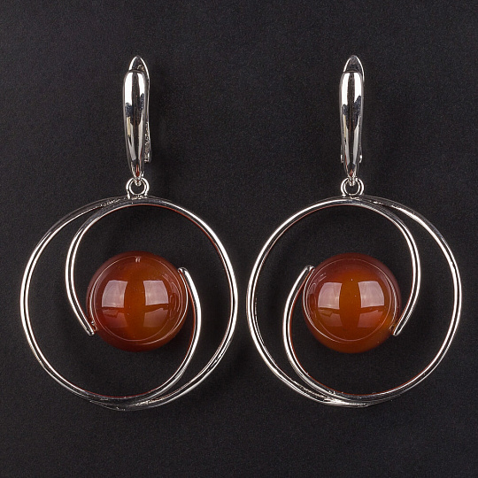 Серьги ручной работы с Сердоликом (Африка), Артикул: 073756 - изображение товара №1