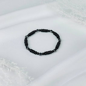 Браслет из Агата черного и Гематита