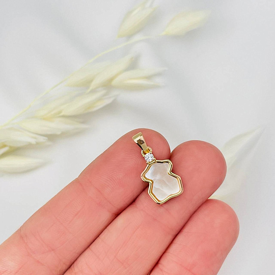 Подвеска перламутровая "Мишка" (1 шт), Артикул: 105871 - изображение товара №1