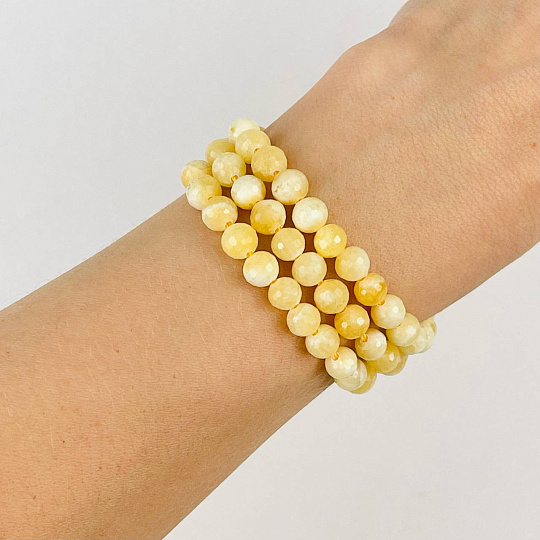 Бусины для украшений из Кальцита (62 бусины), Артикул: 116428 - изображение товара №2