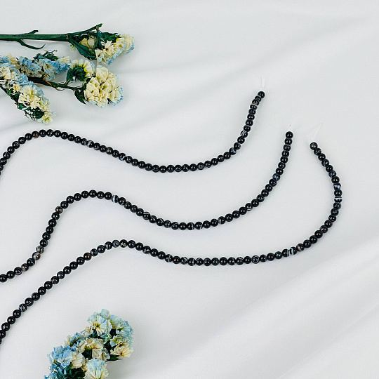 Бусины для украшений из полосатого Агата (78 бусин), Артикул: 077799 - изображение товара №3