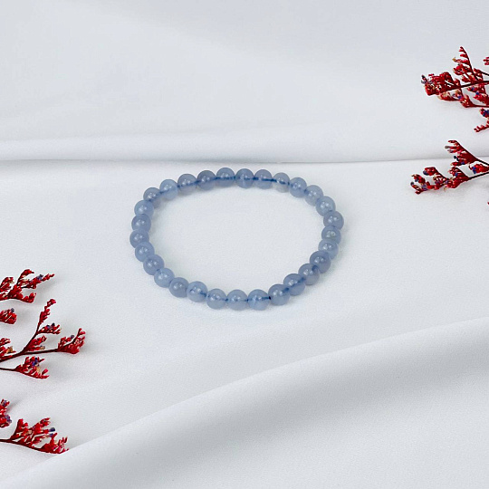 Браслет из камня Голубой агат, Артикул: 072013 - изображение товара №3