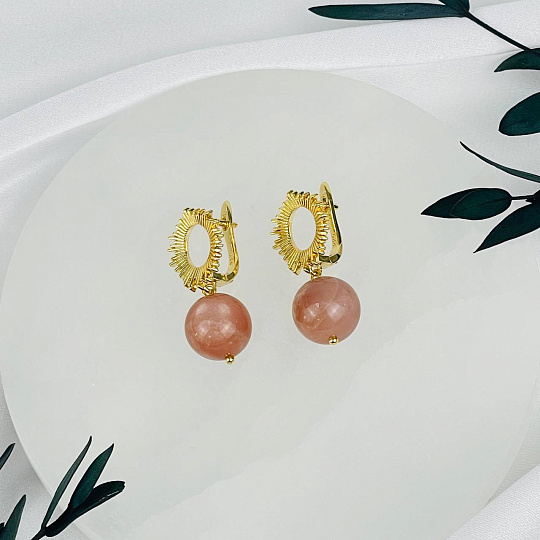 Серьги из Лунного камня, Артикул: 118330 - изображение товара №2