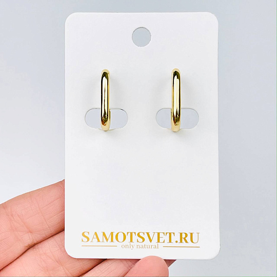 Швензы серьги"Конго" позолоченные, Артикул: 109757 - изображение товара №2