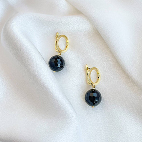 Серьги крупные с Агатом, Артикул: 095518 - изображение товара №3