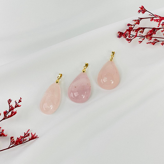 Кулон из мадагаскарского Розового кварца, Артикул: 108322 - изображение товара №1