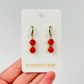 Серьги из Сердолика, Артикул: 120486 - изображение товара №1