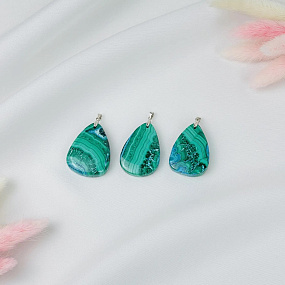 Кулон из Хризоколлы в Малахите, Артикул: 118781 - изображение товара №1