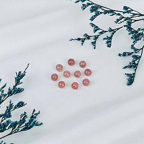 Бусины для украшений из Клубничного кварца (10 шт)