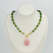 Колье из Нефрита и Розового кварца (градиент)