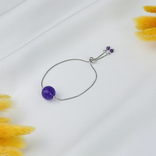 Браслет регулируемый с Аметистом, Артикул: 118785 - изображение товара №1