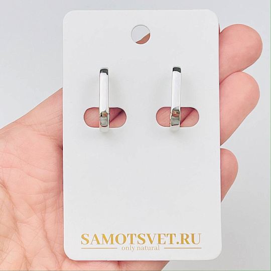 Швензы серьги "Конго" родированные, Артикул: 109768 - изображение товара №1