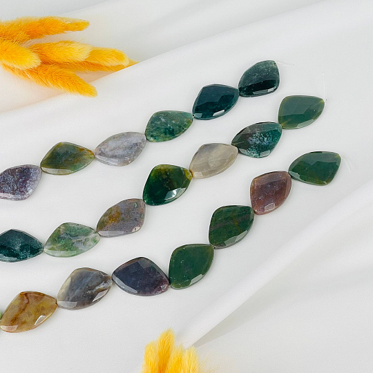 Бусины для украшений из Мохового агата, Артикул: 117442 - изображение товара №1