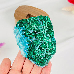 Срез Хризоколлы в Малахите на подставке, Артикул: 116185 - изображение товара №3