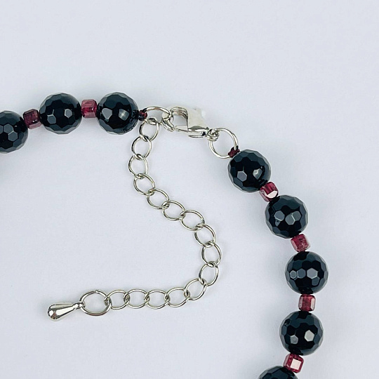 Браслет из черного Агата и Граната, Артикул: 117880 - изображение товара №3