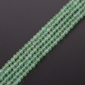 Бусины для украшений из зеленого Авантюрина (86 бусин), Артикул: 061528 - изображение товара №1
