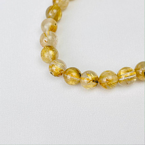 Браслет из Рутилового кварца с включением Титана, Артикул: 084562 - изображение товара №2