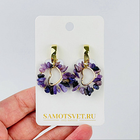 Серьги из Чароита, Артикул: 117217 - изображение товара №2