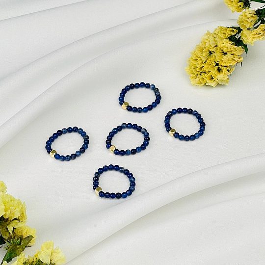 Кольцо на резинке из Содалита, Артикул: 115505 - изображение товара №2