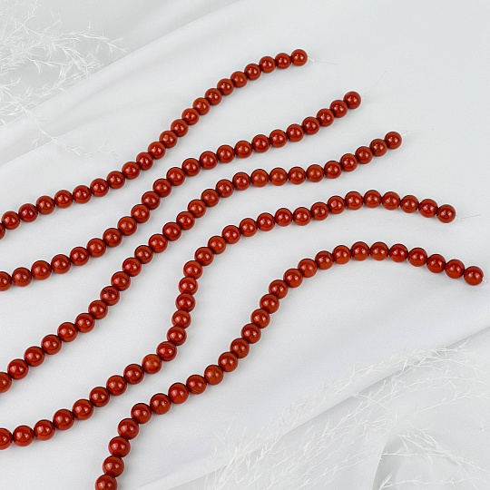 Бусины из красной Яшмы (45 бусин), Артикул: 048198 - изображение товара №3