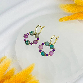 Серьги из Фуксита и Варисцита
