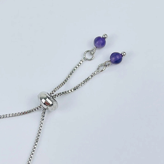 Браслет регулируемый с Аметистом, Артикул: 118785 - изображение товара №3