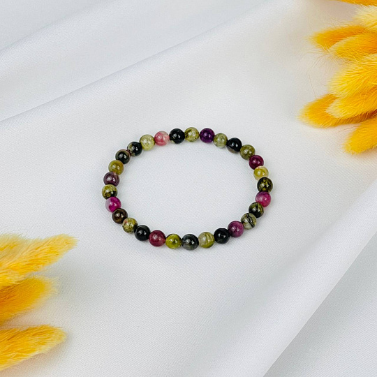 Браслет из Турмалина микс, Артикул: 083694 - изображение товара №1