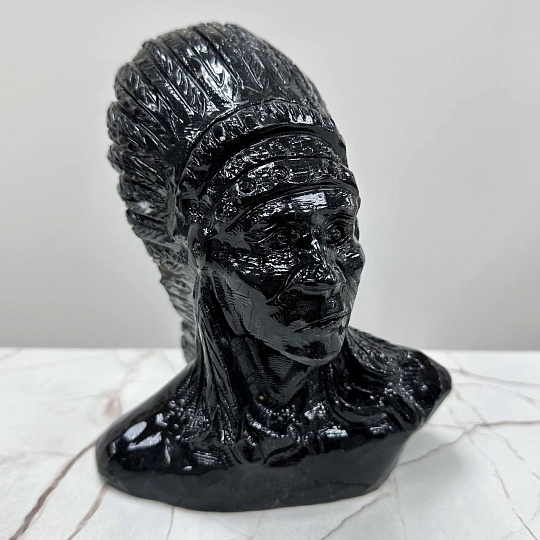 Статуэтка резная Индеец из Обсидиана, Артикул: 117299 - изображение товара №1